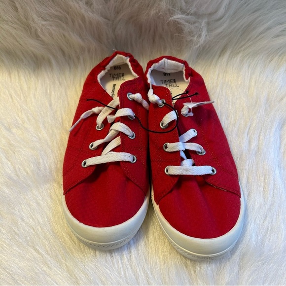 Time And Tru Shoes Slip On Womens Size 8 1/2 Red Lightweight Memory‎ Foam - Picture 1 of 6